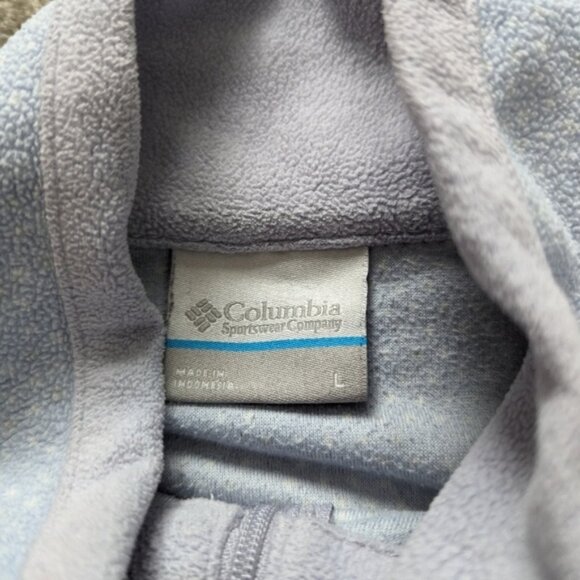 Columbia baby blue white thin fleece pullover women's size Large - Picture 4 of 8